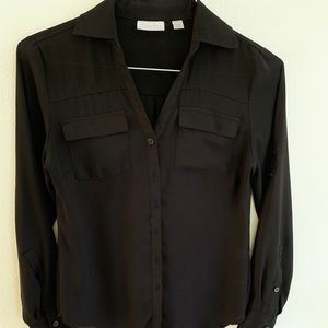 NY&Co Black button down polyester shirt